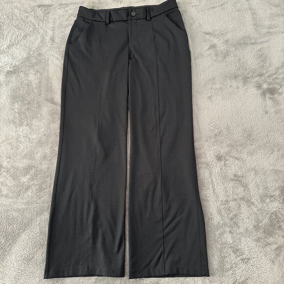 Duluth Trading Co Black High Waisted Wide Leg Ponte Pants Women's size 10 - Picture 1 of 6